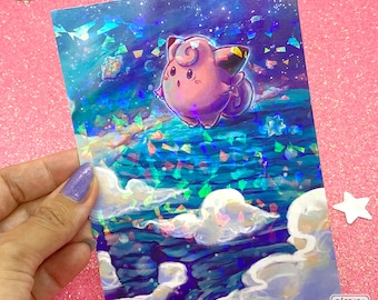 Clefairy | Holographic A6 Altered Card Print