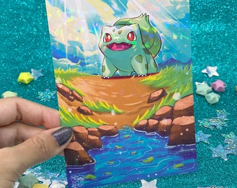 Bulbasaur | Holographic A6 Altered Card Print kanto starter