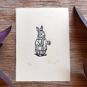 Little Rabbit Print, Block Print, Lino Print, Limited Edition