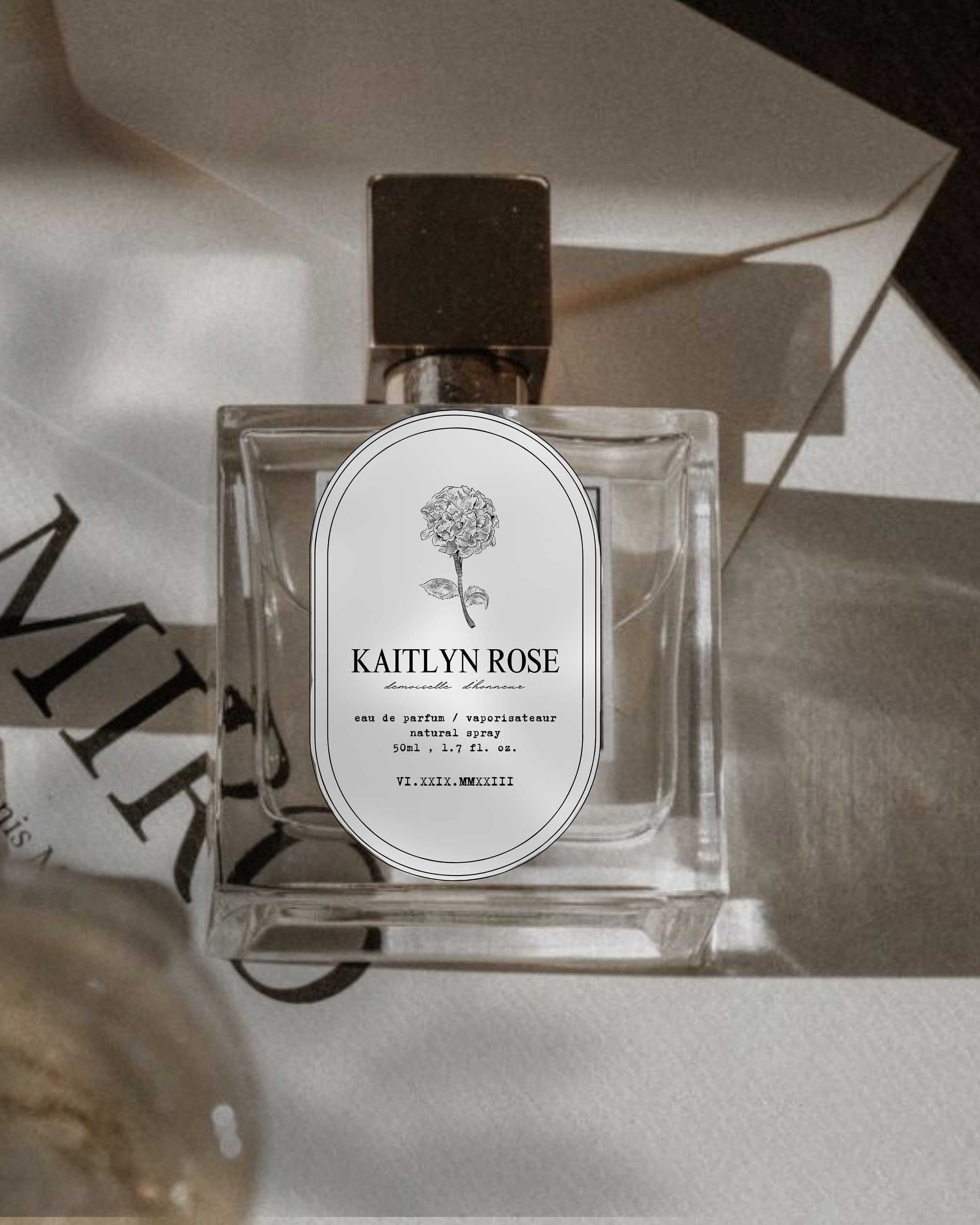Floral Bridesmaid Perfume Labels Canva Instant Digital Download