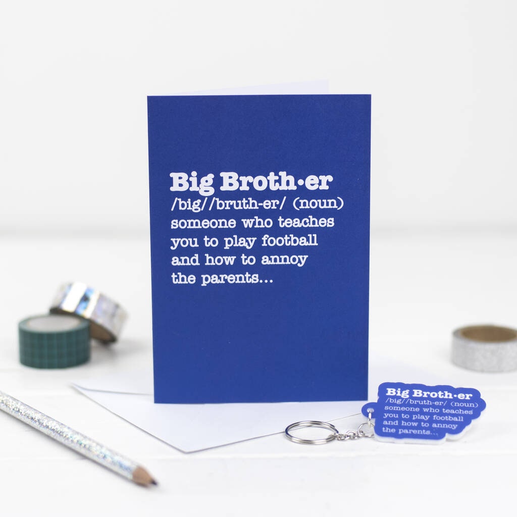 Big Brother Definition Card With Matching Keyring Etsy
