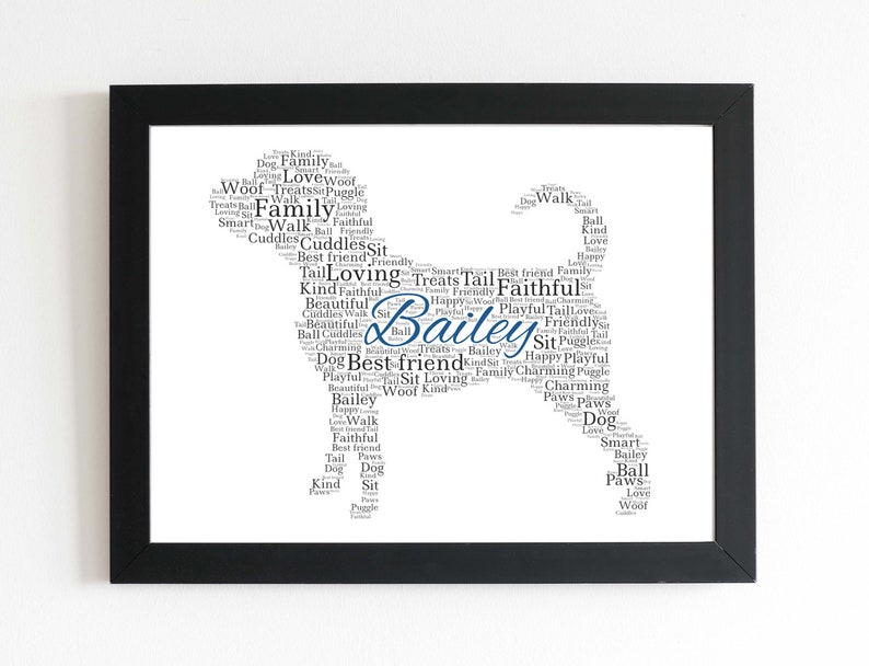 Wall art Print Custom pet portrait Personalized gift Christmas gifts Puggle art print gifts Dog mom Dog dad Dog memorial Pet memorial