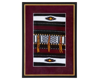 Het Malinese erfstuk - Ingelijste textielkunst - Vintage Afrikaans textiel - decoratieve kunst, handgemaakt decor en textiel, authentiek Afrikaans textiel.