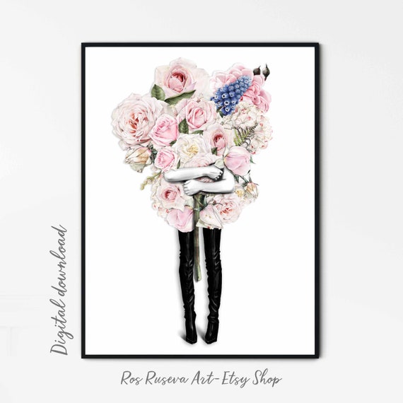 Fashion Illustration Girly Wall Art Female Art Print Girl Etsy