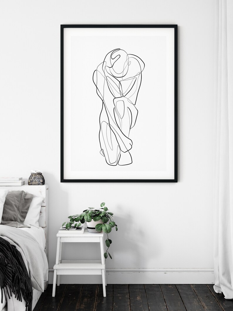 Male Body Art Male Nude Art One Line Drawing Erotic Art Etsy