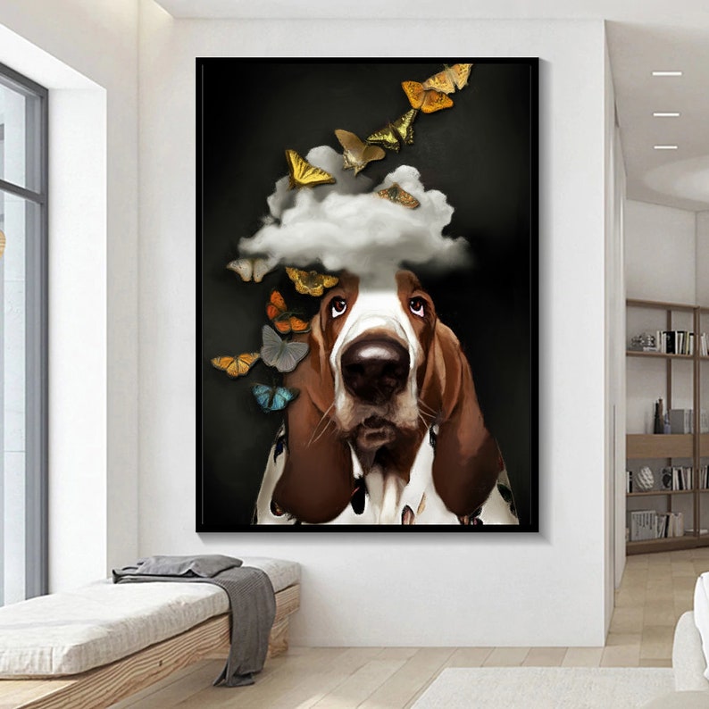 Funny Dog Print Funny Dog Art Eclectic Wall Art Surreal Art | Etsy