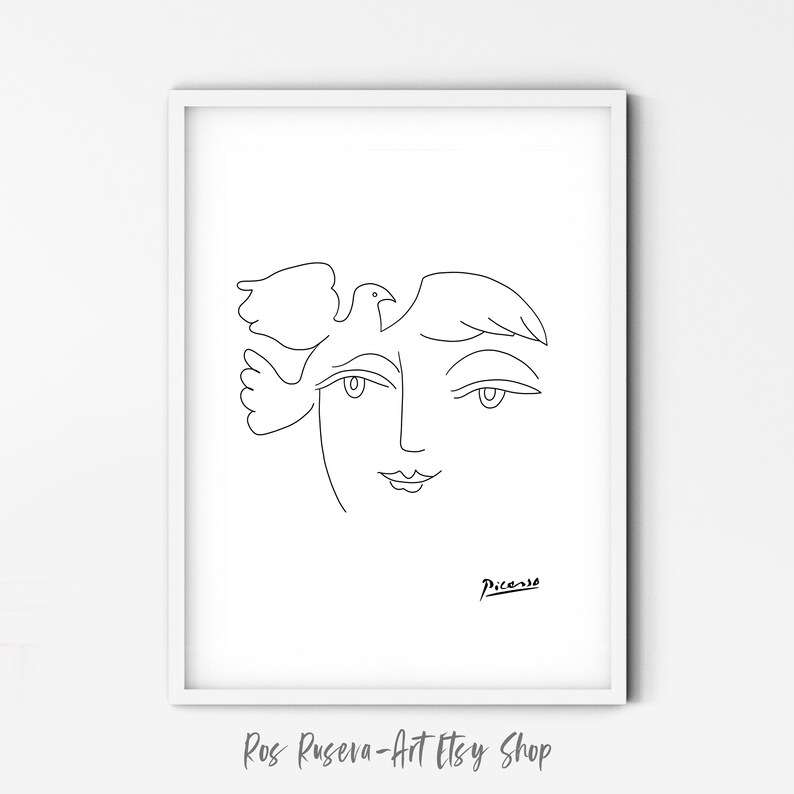 Picasso Print One Line Art Picasso Poster One Line Drawing Etsy