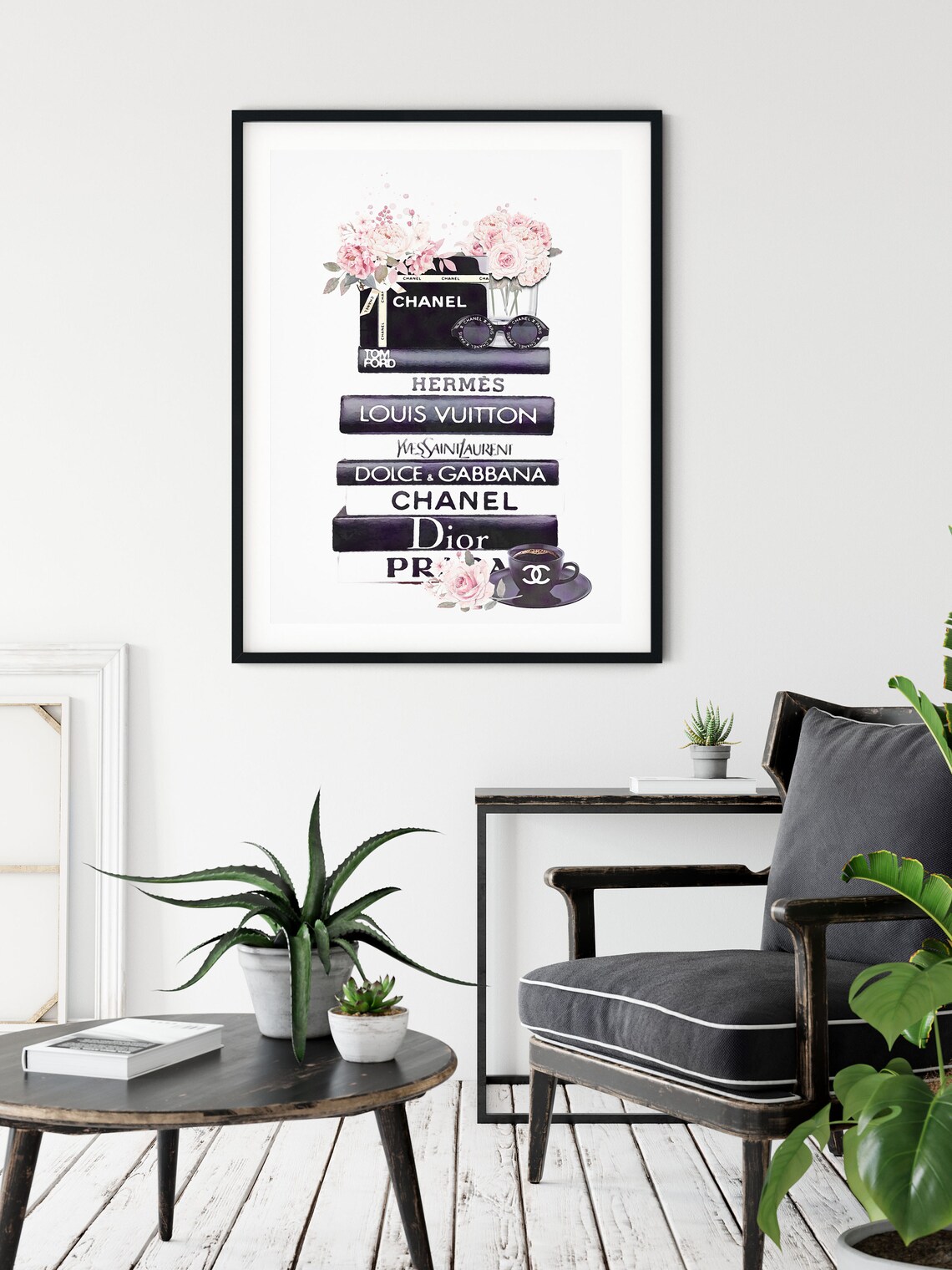 Chanel coffee table book Fashion Book Stack Chanel Print Coco Etsy