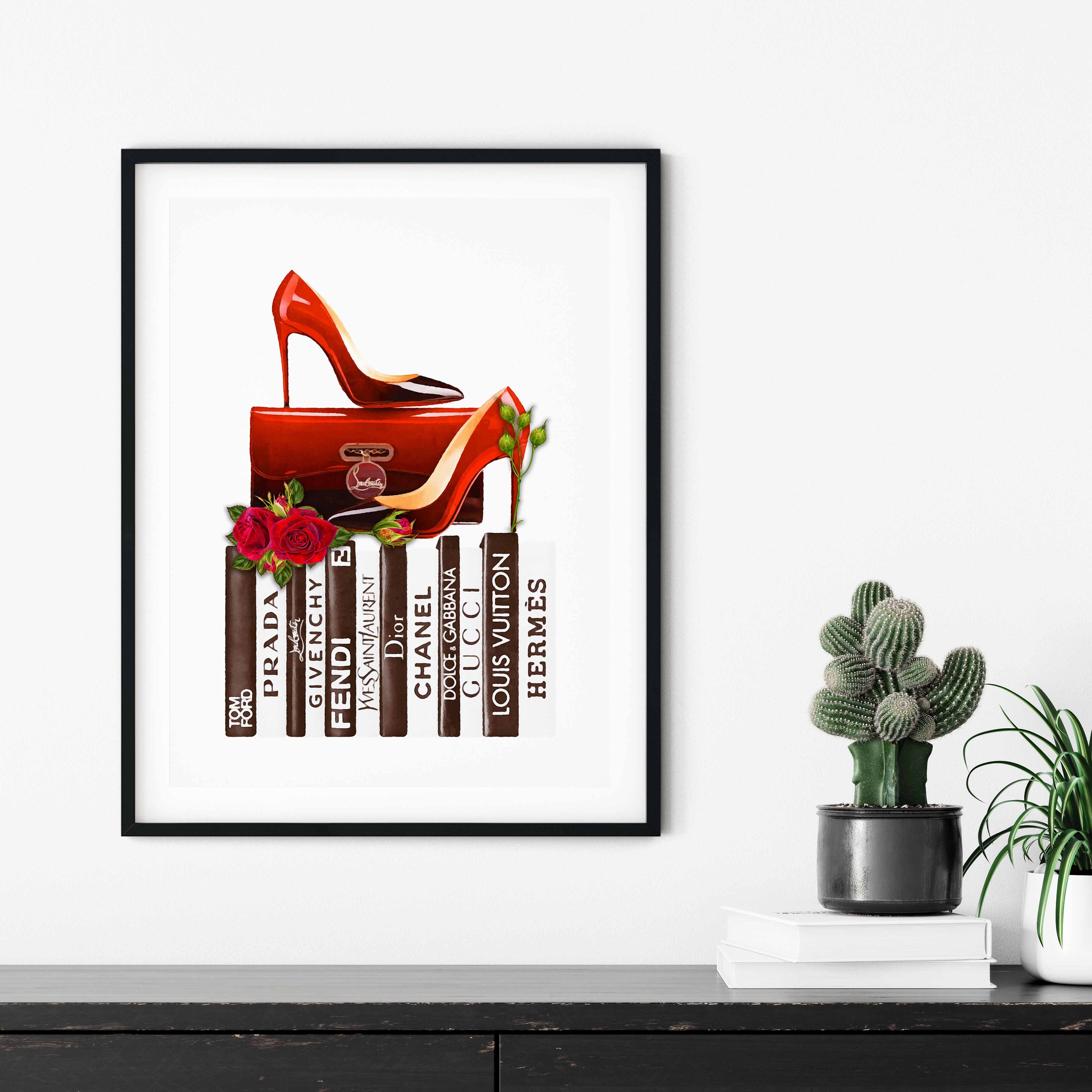 Designer Wall Art Luxury Wall Art Fashion Book Stack Coco | Etsy