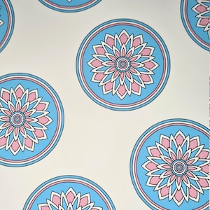 Transgender Chrysanthemum Sticker stylised flower in trans pride flag colours image 1