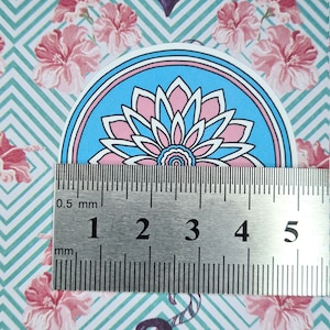 Transgender Chrysanthemum Sticker stylised flower in trans pride flag colours image 3