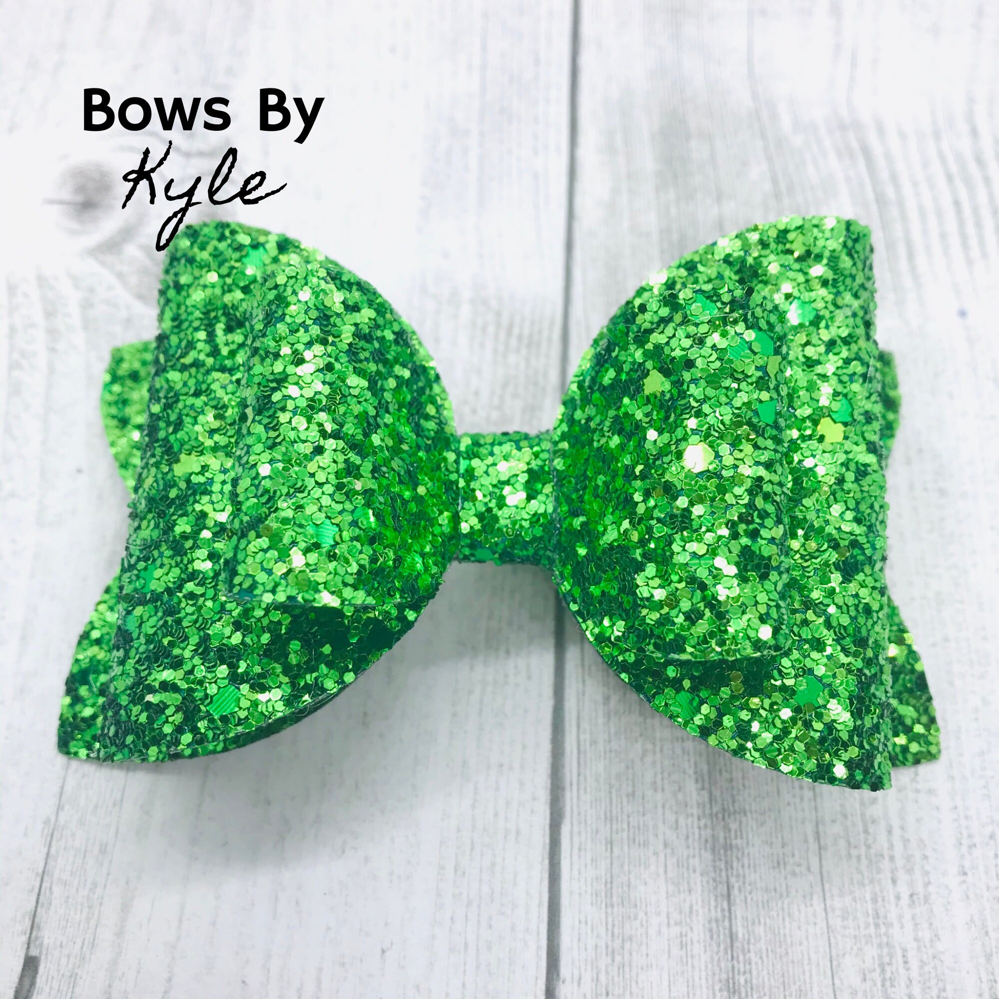 Green Glitter Hair Bow 3 4 or 5 inch Green Glitter Hair Bow | Etsy