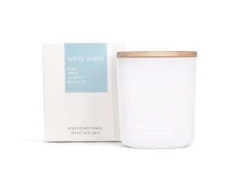 White Sands Candle - Sea Salt, Jasmine, Dark Musk, Amber & Mandarin