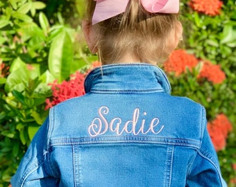 Personalized Toddler Denim Jacket,  Personalized Baby Jean Jacket, Denim Jean Jacket baby kid, Embroidered Blue Jean Baby Jacket