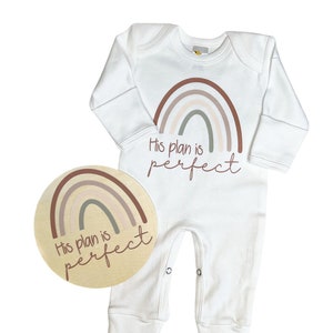His Plan is Perfect ~ Rainbow Baby ~ IVF Baby ~ Gender Neutral Baby Shower Gift ~ Baby Announcement ~ Miracle Baby Romper