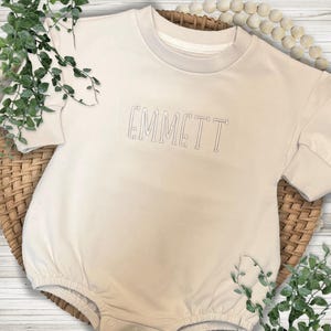 Customizable Baby Sweatshirt Bubble Romper: Personalized Name Outfit