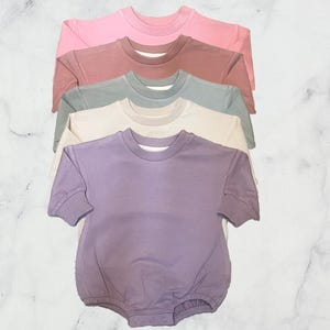 Sweatshirt bubble romper, Oversized infant sweatshirt bodysuit, Unisex fall baby outfit