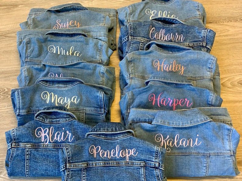 Personalized Toddler Denim Jacket, Personalized Baby Jean Jacket, Denim Jean Jacket baby kid, Embroidered Blue Jean Baby Jacket image 9