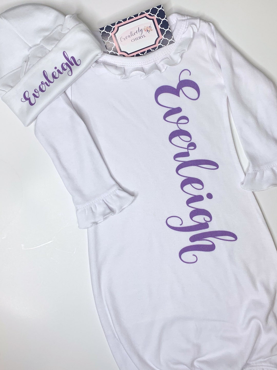 Baby Girl Personalized Gown Baby Girl Name Gown Gift for Etsy