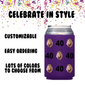 Custom Photo Can Cooler: Personalized Birthday Party Favor