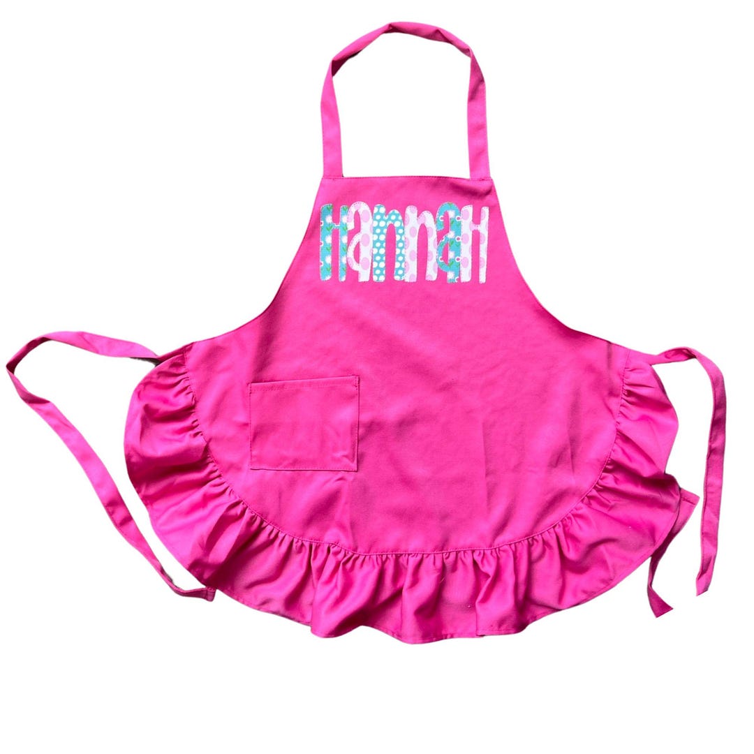 Personalized Child's Pink Ruffled Apron With Name, Child's Pretend Play ...