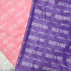 Personalized Minky Baby Blanket: Custom Name Blanket
