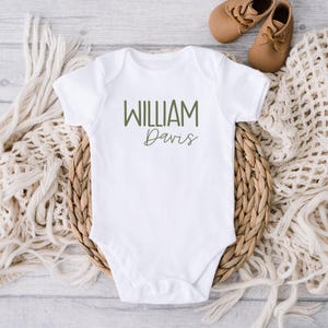 Personalized Baby Boy Onesie: Custom Name Cotton Bodysuit