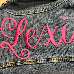 Personalized Toddler Denim Jacket, Personalized Baby Jean Jacket, Denim Jean Jacket baby kid, Embroidered Blue Jean Baby Jacket image 2