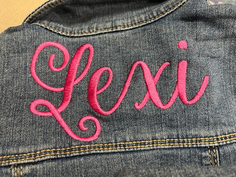 Personalized Toddler Denim Jacket, Personalized Baby Jean Jacket, Denim Jean Jacket baby kid, Embroidered Blue Jean Baby Jacket image 2