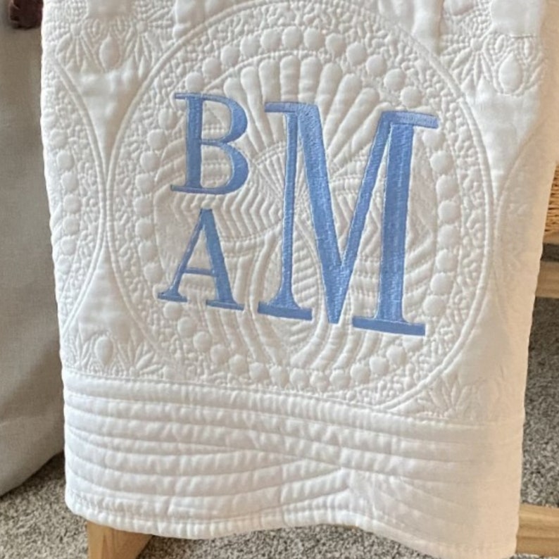 Monogrammed Baby Quilt Personalized Boy Baby Blanket Etsy