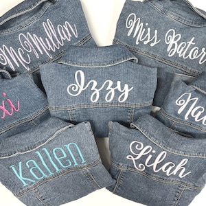 Personalized Toddler Denim Jacket, Personalized Baby Jean Jacket, Denim Jean Jacket baby kid, Embroidered Blue Jean Baby Jacket image 7