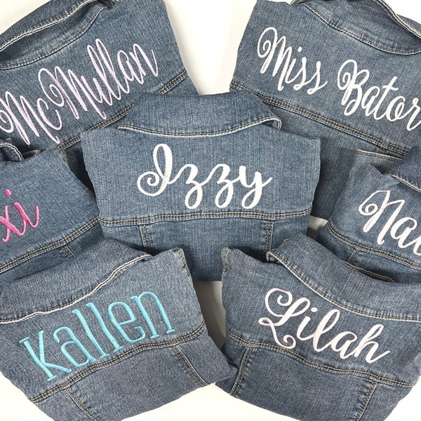 Girls Embroidered Jean Jacket, Custom jean jacket with name for baby, Embroidered jackeet - toddler girls - baby girls