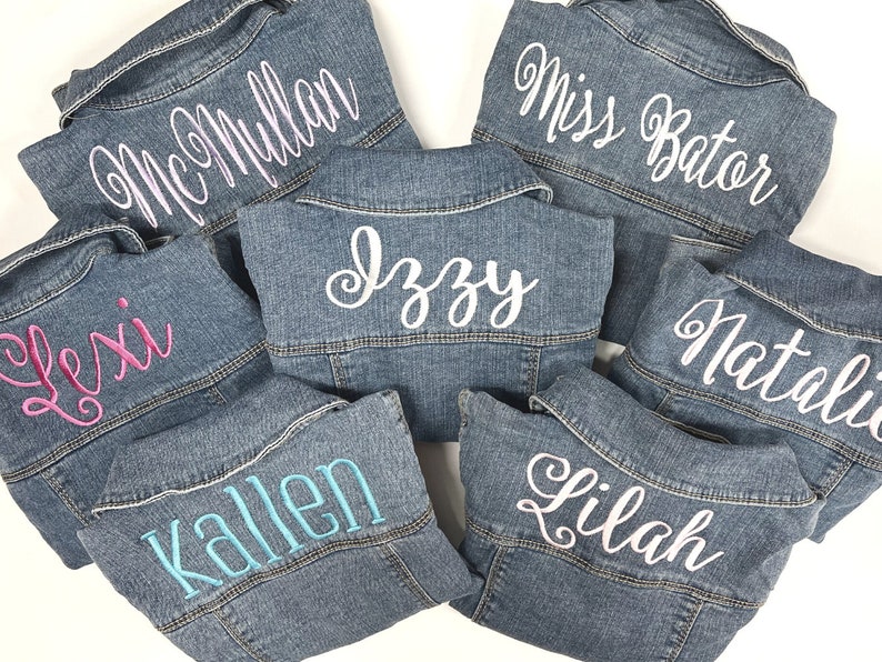 Personalized Toddler Denim Jacket, Personalized Baby Jean Jacket, Denim Jean Jacket baby kid, Embroidered Blue Jean Baby Jacket image 7