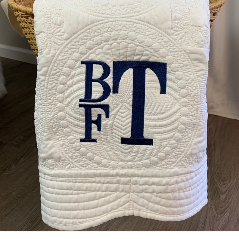 Monogrammed Baby Quilt Personalized Boy Baby Blanket Etsy
