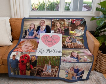 Personalized Photo Throw  ~ Custom photo blanket ~ Photo blanket customized ~ Family photo blanket ~