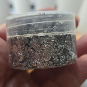 Silver Gray Metallic Foil Flakes for Resin Art, Mixed Media Craft Supply