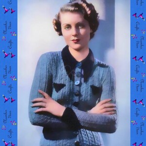 1930s Cardigan Knitting Pattern, Stitchcraft Magazine (PDF Download)