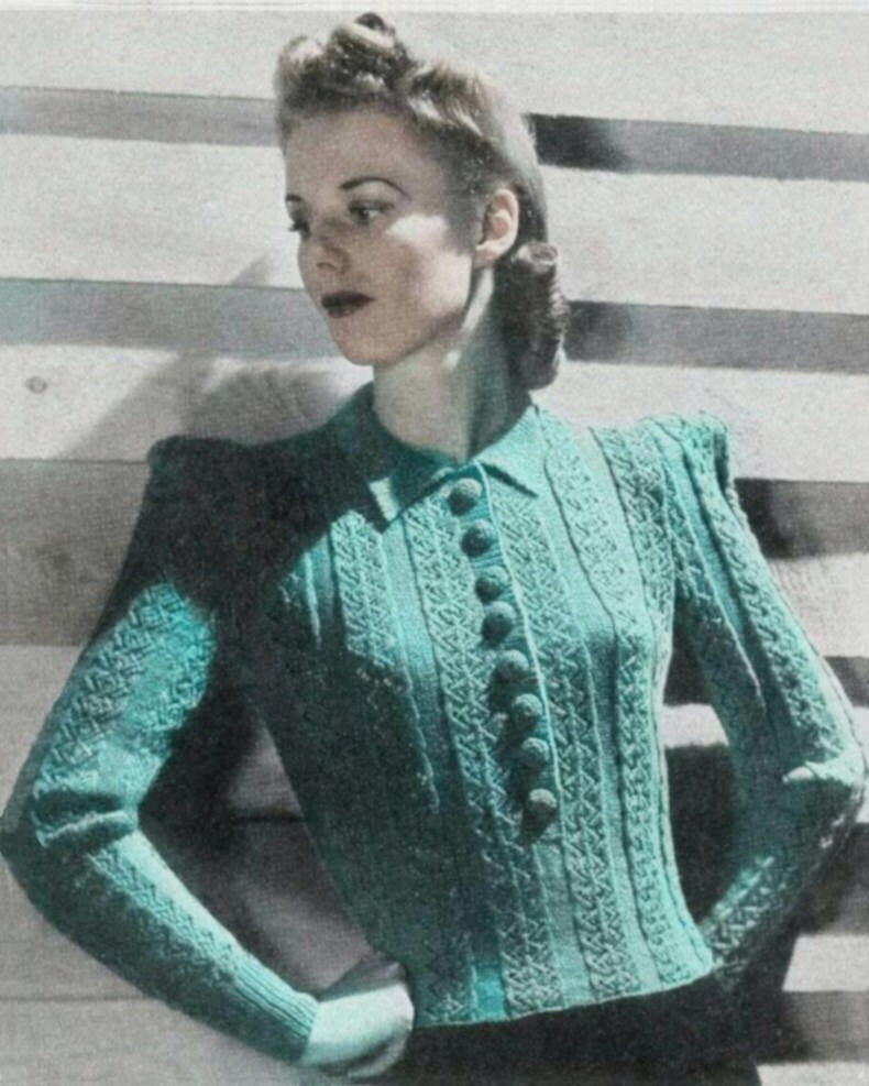 1940s Jumper Knitting Pattern, Vintage Stitchcraft Design (PDF Pattern ...