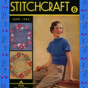 1934 Stitchcraft Magazine: Vintage Knitting Patterns, Art Deco Crafts (PDF Download)
