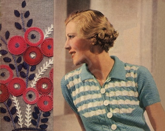 STITCHCRAFT: Entire May 1935 Edition. 36 pages of content including knitting, sewing and some unfamiliar recipes. PDF Download only.