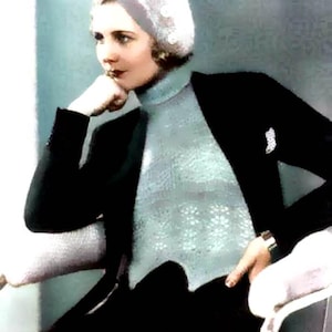 1930s Knit Dickey Pattern, Vintage Halter Top, Hat Pattern (PDF Download)