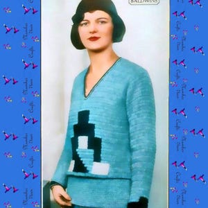 1920年代のレディースジャンパーかぎ針編みパターン：スキャンしたリーフレット（PDFダウンロード）