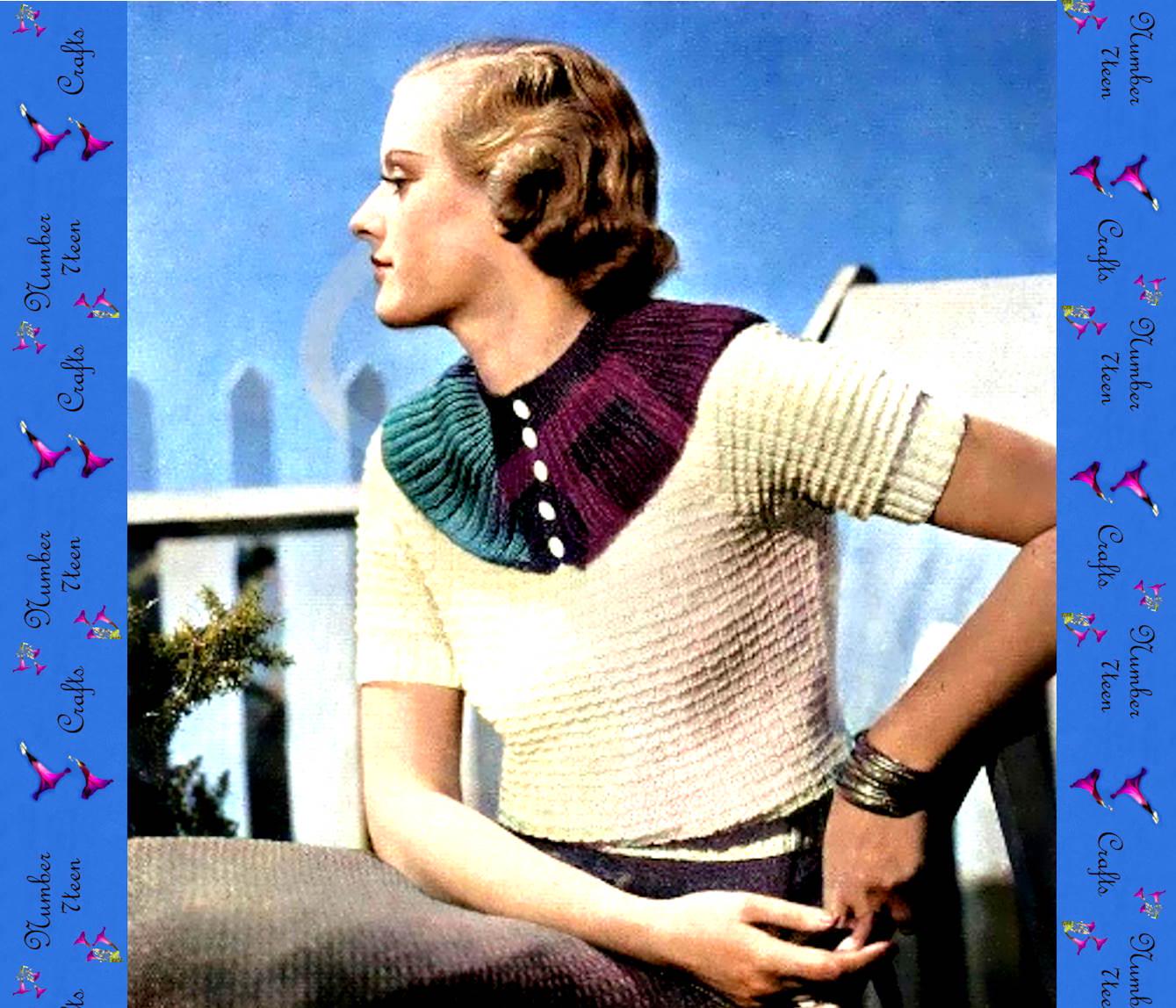 Vintage 1934 Knitted Top Pattern (PDF Download) - Etsy