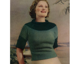 Vintage 1934 knitting pattern. Copy of original. Pdf only.