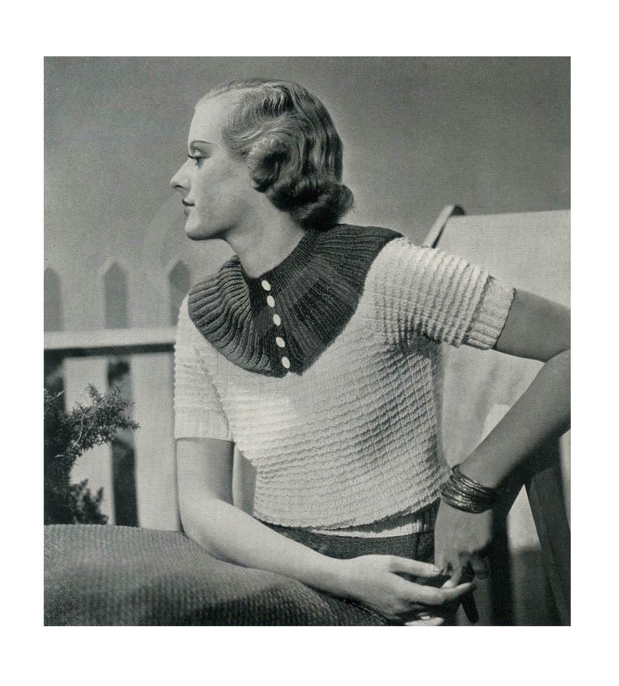 Vintage 1934 Knitted Top Pattern (PDF Download) - Etsy
