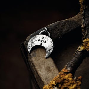 tiny silver lunula · magical · rustic ·