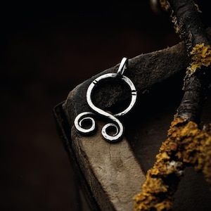 Hand-forged troll cross in 925 silver · Nordic protective symbol · Viking amulet · Talisman jewelry · One-of-a-kind pendant image 1