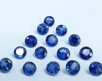 AAA Blue Kyanite Gemstone, Faceted Round Cut, Loose Stone (7MM, 8MM)