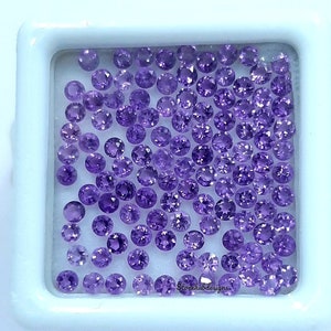 1.75MM, 2MM, 2.25MM, 2.5MM, 2.75MM Natural African Amethyst Faceted Round Cut Stone, AAA Purple Amethyst Loose Tiny Round Stone for Jewelry