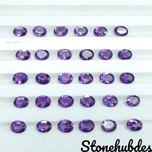 3X4MM, 3X5MM, 4X6MM, 5X7MM Natural Amethyst Faceted Oval cut Gemstone,  AAA Amethyst Oval Purple Color Calibrated Size For Jewelry Making